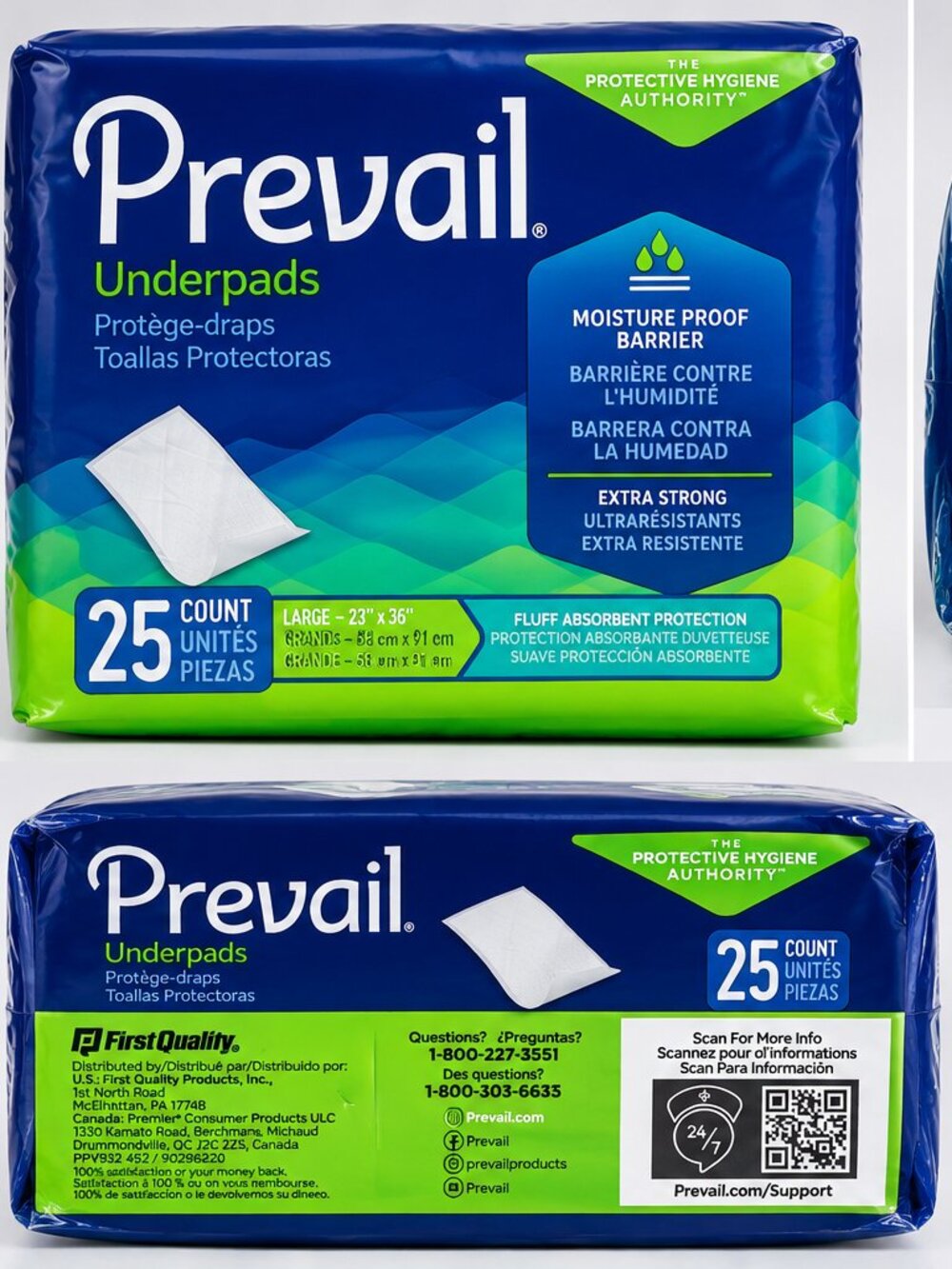 Prevail Underpads Large 23" x 36", 25 Count